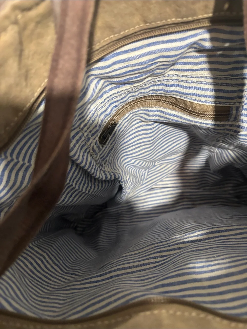 Canvas Patchwork Messenger Bag in Brown and Beige